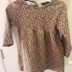 Zara Kids Leopard Print Dress - Black and Tan
